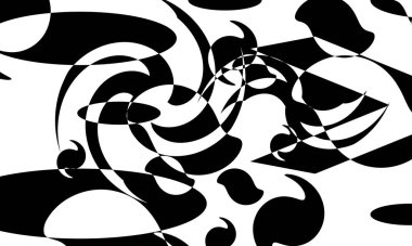 Operasyon sanatı tarzında bozulmuş siyah desenler beyaz zemin üzerinde modern tasarım