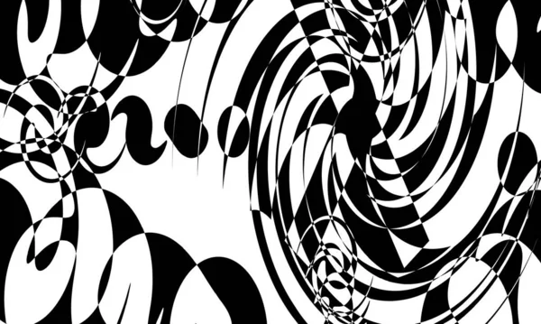 Beyaz arka planda optik illüzyonla büyüleyici siyah desenler