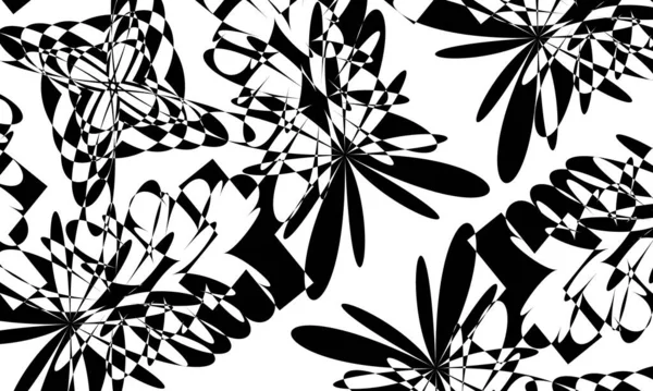 Motifs Mystiques Noirs Dans Style Art Créer Une Illusion Optique — Image vectorielle