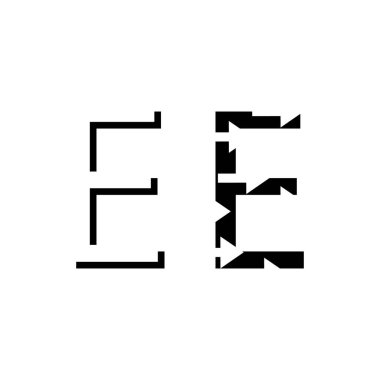 Ok şeklinde desenli E logosu.