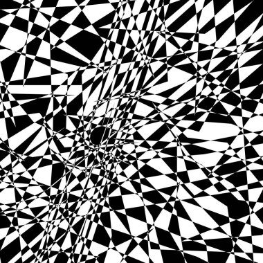 Beyaz arkaplanda operasyon sanatının soyut ve gizemli siyah desenleri