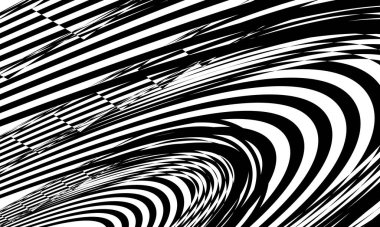 Siyah optik desenler tarafından yaratılan büyüleyici optik illüzyon