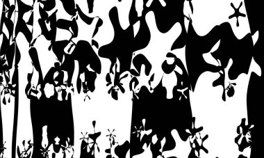 Modern operasyon sanatı beyaz arka planda eşsiz siyah desenler