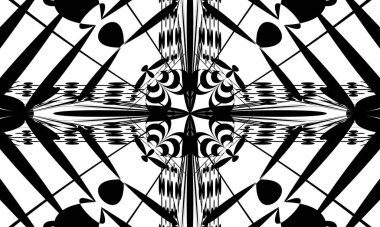 beyaz arkaplanda sanatsal siyah desen tasarım için yaratıcı duvar kağıdı