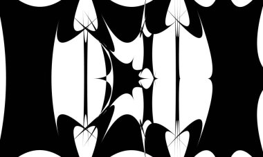 Siyah desenler beyaz arkaplan üzerindeki op-art tarzında ilginç bir tasarım