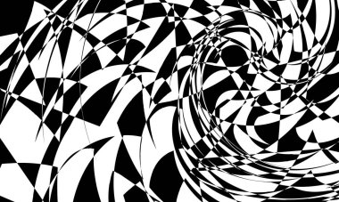 Operasyon sanatında monokrom dinamik duvar kağıdı