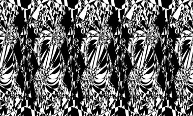 Optik yanılsama tarzında büyüleyici siyah desenler