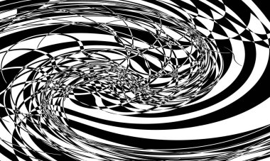 Esrarengiz siyah op-art desenler büyüleyici optik illüzyonlar