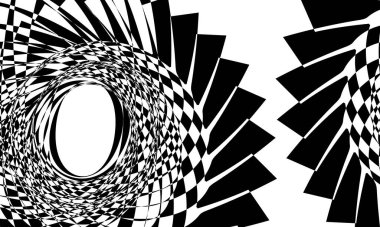 Optik yanılsama tarzında büyüleyici siyah desenler