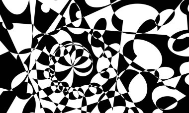 büyüleyici op-art tarzı siyah benzersiz desenler