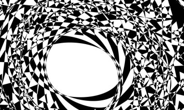 Dalgalı çizgileri olan çarpık desenler düz olmayan bir yüzey ve optik bir illüzyon yaratır.