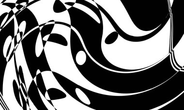 Optik yanılsama tarzında büyüleyici siyah desenler