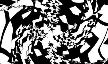 Modern operasyon sanatı beyaz arka planda eşsiz siyah desenler