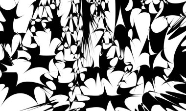 Tasarım için beyaz duvar kâğıdı üzerinde mistik ve prensipli siyah desen