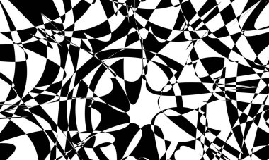 Operasyon sanatının dinamik ve yaratıcı tarzında beyaz bir arkaplanda siyah mistik desen