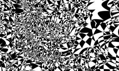 Operasyon sanatı tarzında çarpıtma içeren siyah büyüleyici desen