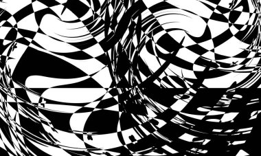 Operasyon sanatının eşsiz ve güzel tarzında dinamik siyah desenler.