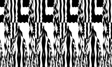 Operasyon sanatı tarzında çarpıtma içeren siyah büyüleyici desen