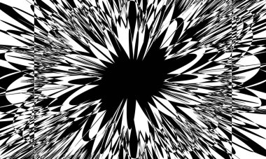 Modern tasarım için operasyon sanatı stili monokrom duvar kağıdında siyah yinelenen desenler