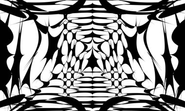 Beyaz arka plandaki gizemli siyah desenler eşsiz operasyon sanatı modern tasarım konsepti