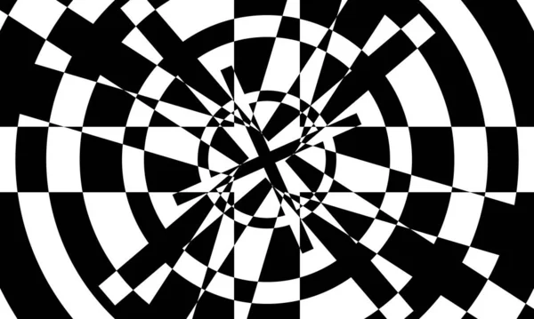 Faszinierende Schwarze Muster Mit Optischer Täuschung Auf Weißem Hintergrund — Stockvektor