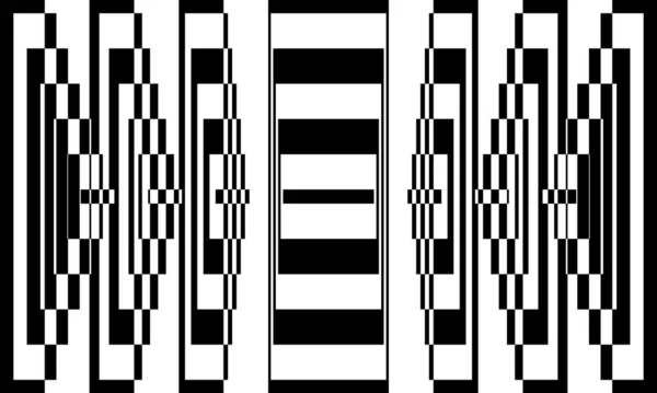 Fascinerande Svarta Mönster Stil Med Art Optisk Illusion — Stock vektor