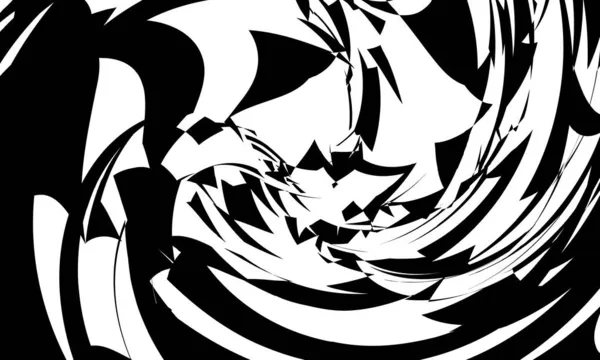 Motifs Noirs Dans Style Art Illusion Optique Futuriste — Image vectorielle