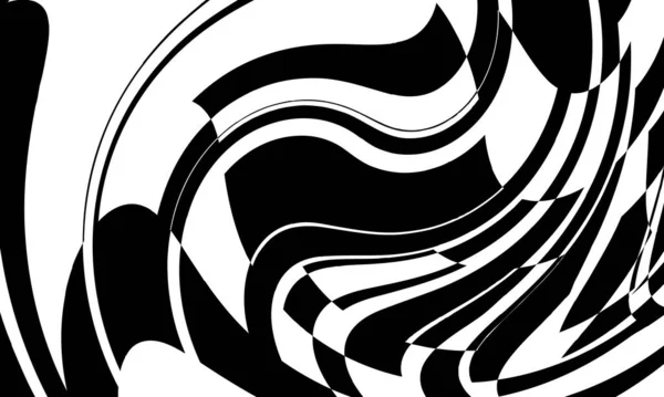 Black White Wallpaper Modern Design Distorted Patterns Art Style — Stock Vector