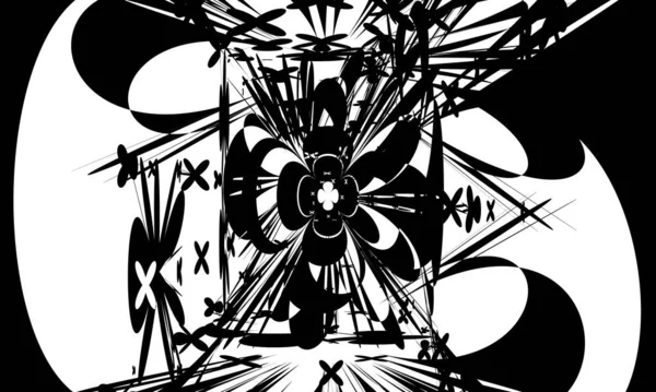 Motif Noir Abstrait Dans Style Art Design Moderne — Image vectorielle