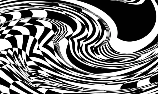 原始光学错觉创造性图案白色的黑色 — 图库矢量图片