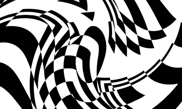 Zwarte Patronen Met Vervorming Creëren Een Optische Illusie Origineel Behang — Stockvector