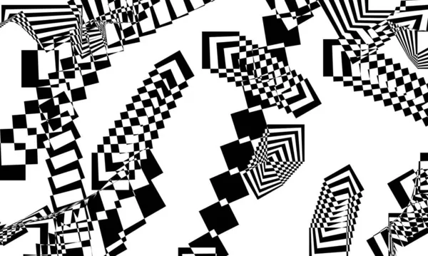Monochrome Texture Design Optical Illusion — Stock Vector