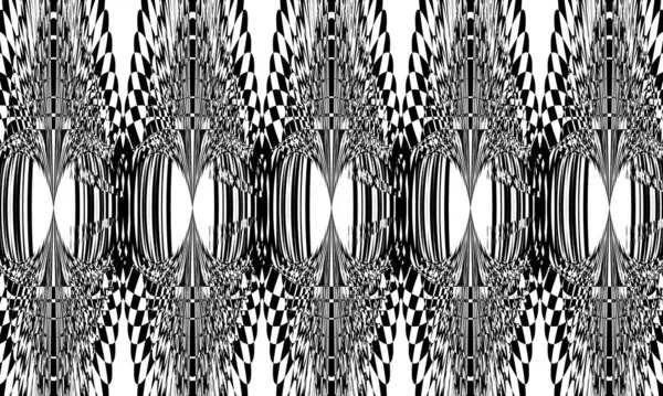 Svart Mönster Art Stil Fascinerande Optisk Illusion — Stock vektor
