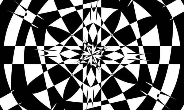 Geheimnisvolle Schwarze Art Muster Verzaubern Optische Täuschung — Stockvektor