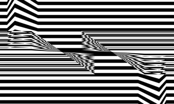 变形的黑色图案在白色背景上造成一种光学错觉 — 图库矢量图片