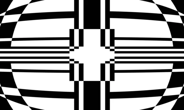 Черные Искажённые Линии Создают Оптическую Иллюзию Неровных Обоев Поверхности Дизайна — стоковый вектор