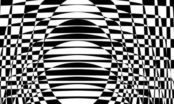 Schwarzes Mystisches Muster Faszinierende Optische Täuschung — Stockvektor