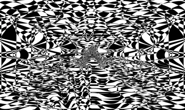 Μαγευτική Οπτική Ψευδαίσθηση Που Δημιουργήθηκε Από Μαύρα Μοτίβα Art Στυλ — Διανυσματικό Αρχείο