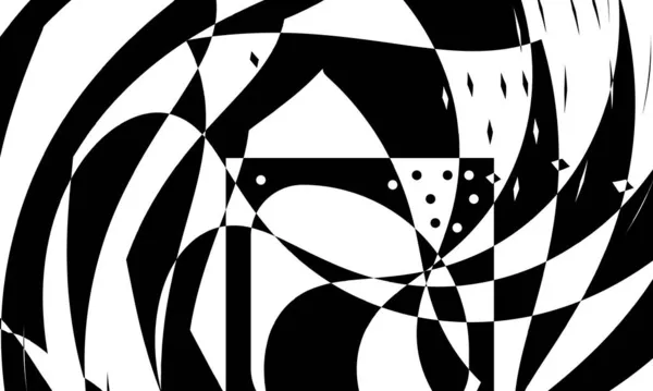 Patrones Negros Creando Una Ilusión Óptica Sobre Fondo Blanco Moderno — Archivo Imágenes Vectoriales