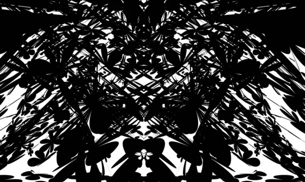 Patrón Negro Artístico Sobre Fondo Blanco Original Moderno — Vector de stock