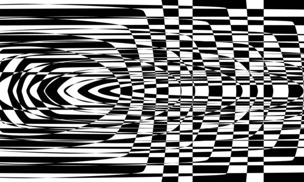 白い背景にカール効果のある黒いダイナミックパターン — ストックベクタ