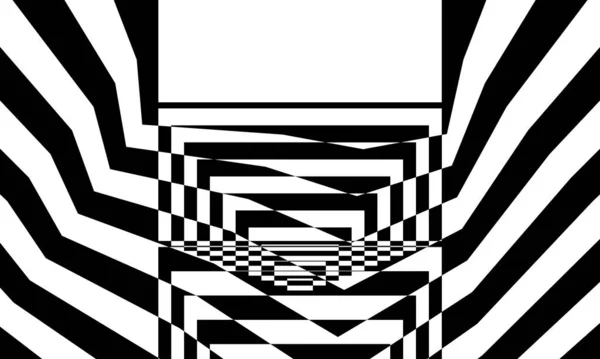 Ipnotizzante Illusione Ottica Creata Motivi Neri Stile Art Concetto Design — Vettoriale Stock