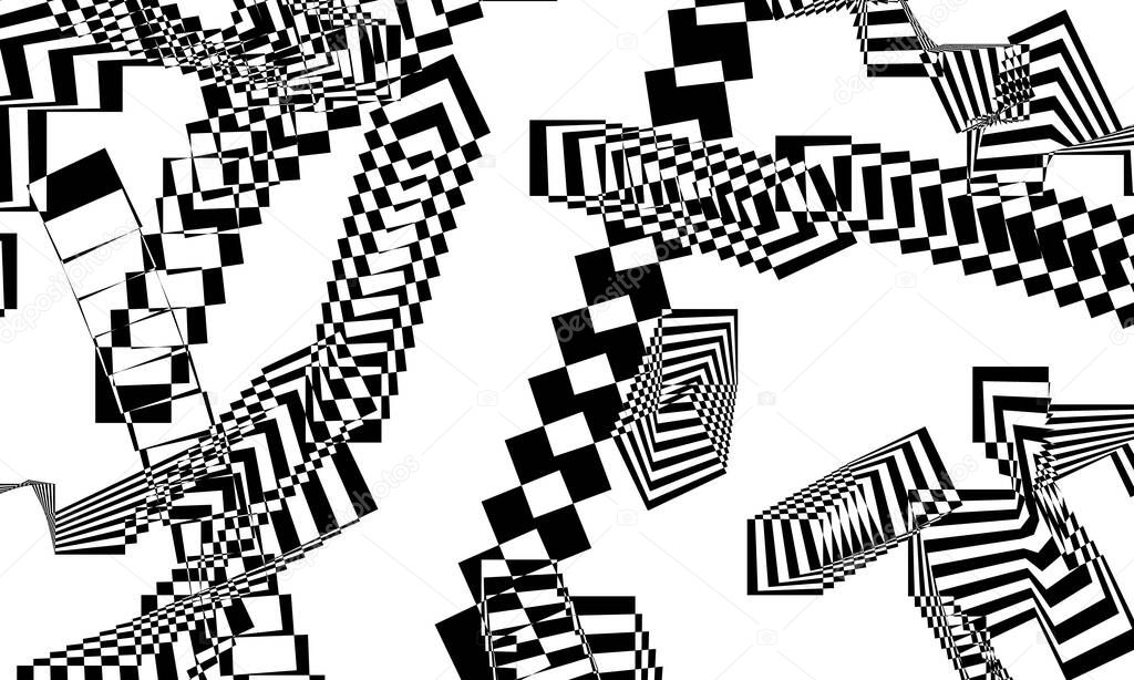 black and white wallpaper in op art style modern design concept