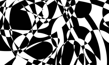 Operasyon sanatı tarzında beyaz bir arkaplanda siyah mistik desen