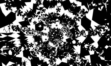 Deforme olmuş siyah desen beyaz arka planda optik bir illüzyon yaratır.