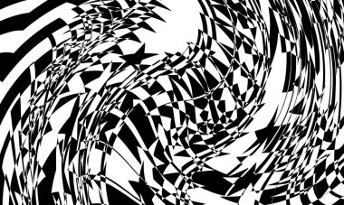 Operasyon sanatının siyah yaratıcı modeli çarpıtılmış ve özgün