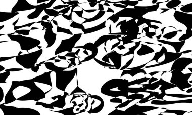 Optik illüzyonlu şablon op sanatı. Orijinal monokrom duvar kağıdı.