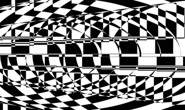 Operasyon sanatının yaratıcı tasarımında siyah çarpık desen