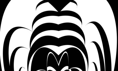 Operasyon sanatının yaratıcı tasarımında bozuk siyah desen