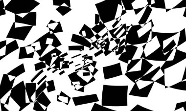 Beyaz arka planda, orijinal tasarımda operasyon sanatında gizemli siyah desenler.